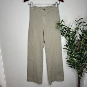 Big Bud Press Western Pants High Rise Wide Leg Olive Green Boho